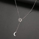 Colar Feminino 2022 de Aço Inoxidável com Sol e Lua, Fashion, Elegante, Essencial para o Verão, Ideal para Festas e Presentes para Amigos