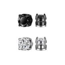 Conjunto com 6 Brincos de Clipe Magnéticos Fortes para Homens e Mulheres, Estilo Punk, Redondos com Zircônia, Sem Furo