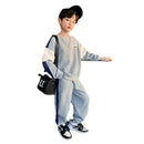 Conjunto Infantil Masculino 2 Peças para Primavera/Outono, Moletom Estilo Esportivo, Roupa Moderna da Nova Coleção 2024, Moda Infantil