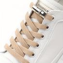 1Pair Women'S Polyester Laces Sneaker Accessories, White No Laces with Buckles