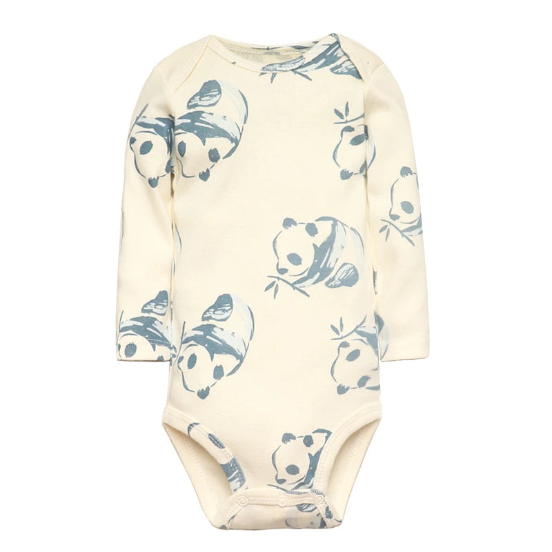 Conjunto com 5 Bodies de Bebê Menino, Roupas para Recém-Nascido, Também para Bebê Menina, 100% Algodão, Macios, com Estampas Novas de Desenhos Animados, Macacões Infantis