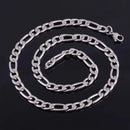 Colar Figaro de Aço Inoxidável 3:1, Corrente de Aço Hiphop, Colar NK Três em Um com Corrente Lateral