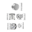Conjunto com 6 Brincos de Clipe Magnéticos Fortes para Homens e Mulheres, Estilo Punk, Redondos com Zircônia, Sem Furo