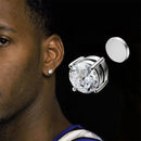 Conjunto com 6 Brincos de Clipe Magnéticos Fortes para Homens e Mulheres, Estilo Punk, Redondos com Zircônia, Sem Furo