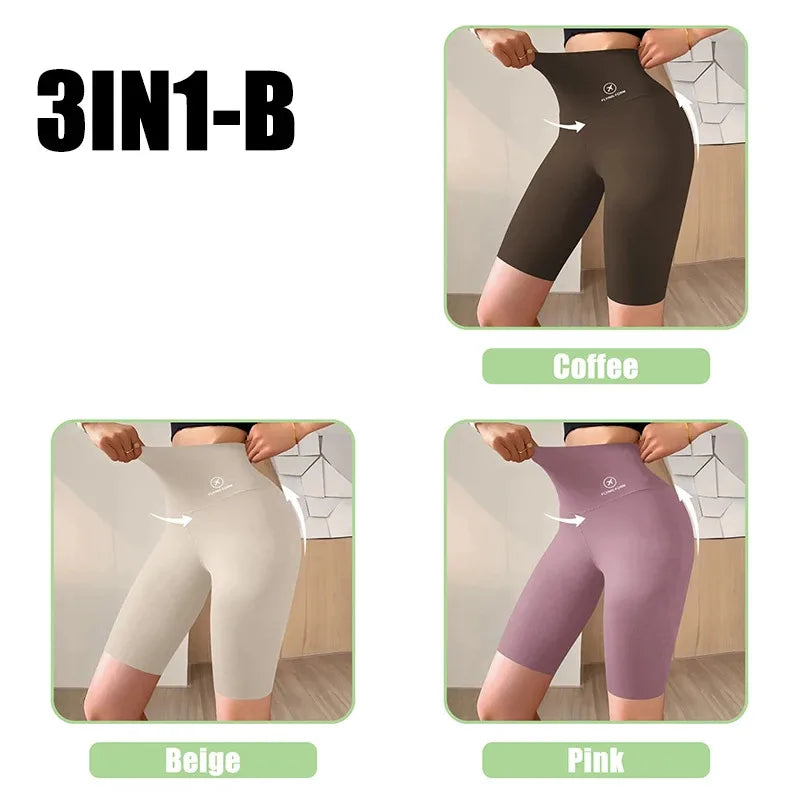 Bermudas Femininas M-XL, Shorts Esportivos para Mulheres, Novos, Ideais para Ciclismo, Corrida e Fitness, Cintura Alta, Efeito Push Up, Shorts de Academia, Leggings para Yoga