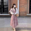 Vestido Feminino de Verão com Estampa Floral, Sem Mangas, Decote Halter, Estilo Casual de Rua, Saia Longa, Cintura Regular, Origem Chinesa