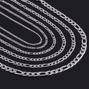 Colar Figaro de Aço Inoxidável 3:1, Corrente de Aço Hiphop, Colar NK Três em Um com Corrente Lateral