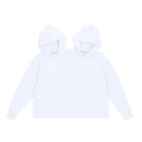 Moletom Criativo de Casal com Capuz para Duas Pessoas, Modelagem Solta, Cor Lisa, Roupa Íntima Compartilhada