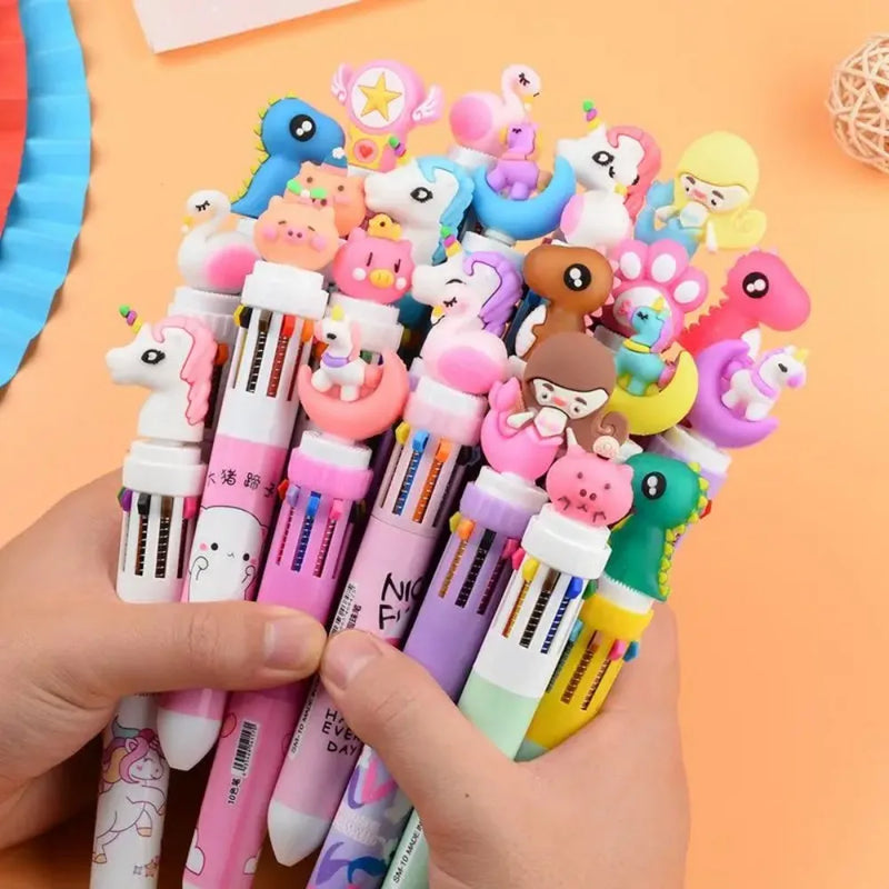 Canetas Infantis de Desenho Animado, 5 a 20 Peças, 10 Cores, Presentes para Crianças, Ideal para Aniversário, Prêmios de Festa, Natal, Casamento, Lembrancinhas e Kits de Carnaval