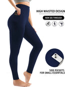 Leggings esportivas super macias com bolsos, femininas, cintura alta, ideais para treino, yoga, corrida, academia e fitness.