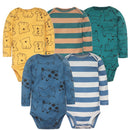 Conjunto com 5 Bodies de Bebê Menino, Roupas para Recém-Nascido, Também para Bebê Menina, 100% Algodão, Macios, com Estampas Novas de Desenhos Animados, Macacões Infantis