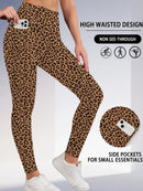 Leggings esportivas super macias com bolsos, femininas, cintura alta, ideais para treino, yoga, corrida, academia e fitness.