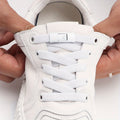 1Pair Women'S Polyester Laces Sneaker Accessories, White No Laces with Buckles